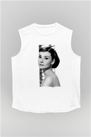 Audrey Hepburn Beyaz Unisex Kolsuz Tişört