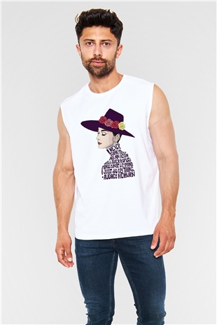 Audrey Hepburn Beyaz Unisex Kolsuz Tişört
