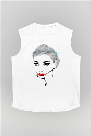 Audrey Hepburn Beyaz Unisex Kolsuz Tişört