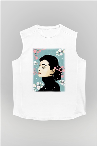 Audrey Hepburn Beyaz Unisex Kolsuz Tişört
