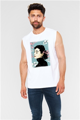 Audrey Hepburn Beyaz Unisex Kolsuz Tişört