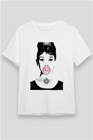 Audrey Hepburn Beyaz Unisex Tişört T-Shirt - TişörtFabrikası