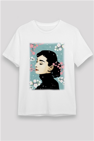 Audrey Hepburn Beyaz Unisex Tişört T-Shirt - TişörtFabrikası