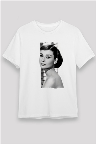 Audrey Hepburn Beyaz Unisex Tişört T-Shirt - TişörtFabrikası