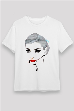 Audrey Hepburn Beyaz Unisex Tişört T-Shirt - TişörtFabrikası