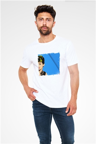 Audrey Hepburn Unisex Baskılı Beyaz Tişört