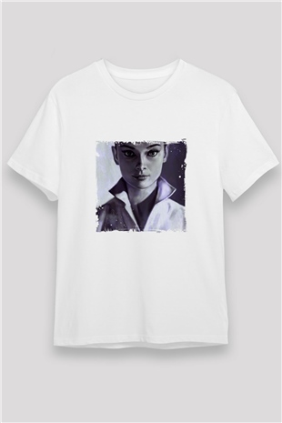 Audrey Hepburn Unisex Baskılı Beyaz Tişört