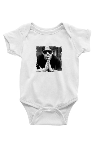 August Alsina Baskılı Unisex Beyaz Bebek Body - Zıbın