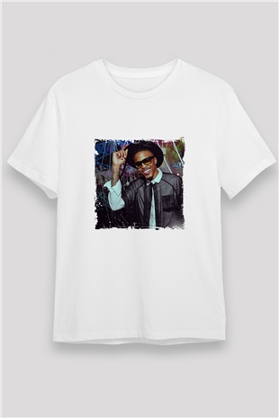 August Alsina Baskılı Unisex Beyaz Tişört