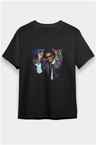 August Alsina Baskılı Unisex Siyah Tişört