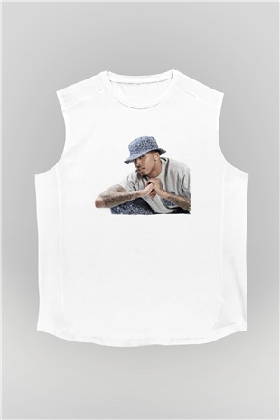 August Alsina Beyaz Unisex Kolsuz Tişört