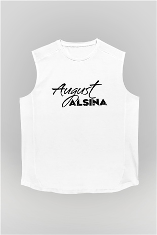August Alsina Beyaz Unisex Kolsuz Tişört