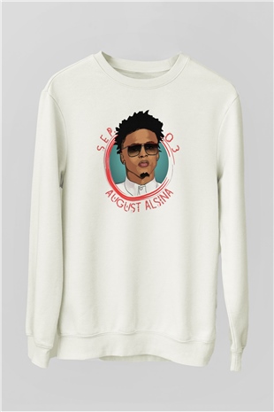 August Alsina Beyaz Unisex Sweatshirt