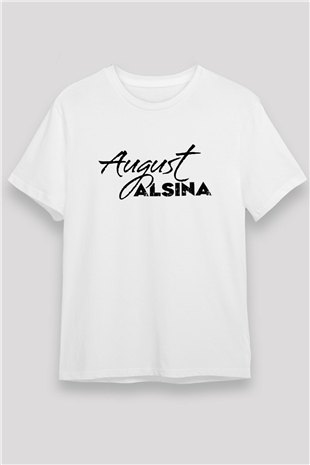 August Alsina Beyaz Unisex Tişört T-Shirt - TişörtFabrikası