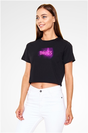 August Alsina Siyah  Crop Top Tişört