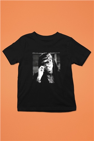 August Alsina Siyah Unisex Çocuk Tişört
