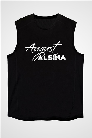 August Alsina Siyah Unisex Kolsuz Tişört