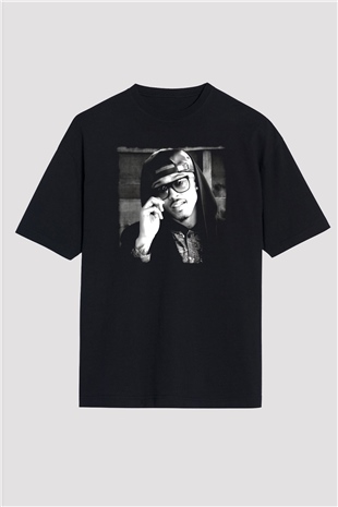 August Alsina Siyah Oversize Tişört Oversize T-shirt - TişörtFabrikası