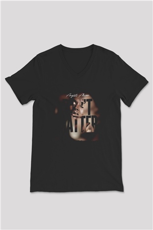 August Alsina Siyah Unisex V Yaka Tişört