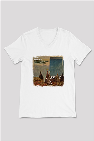 August Burns Red Baskılı Unisex Beyaz V Yaka Tişört