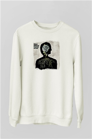 August Burns Red Baskılı Unisex Beyaz Sweatshirt