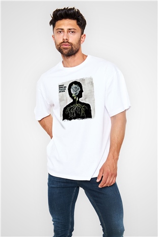 August Burns Red Baskılı Unisex Beyaz Oversize Tişört