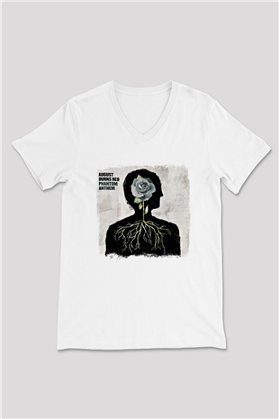 August Burns Red Baskılı Unisex Beyaz V Yaka Tişört