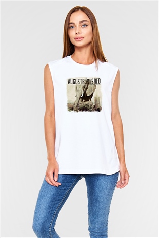 August Burns Red Baskılı Unisex Beyaz Kolsuz Tişört