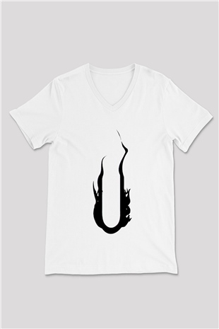 August Burns Red Beyaz Unisex V Yaka Tişört T-Shirt