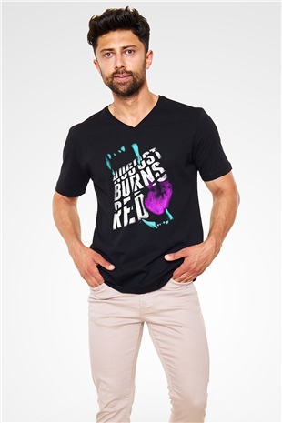 August Burns Red Siyah Unisex V Yaka Tişört