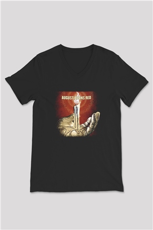 August Burns Red Siyah Unisex V Yaka Tişört T-Shirt