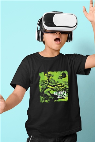 Authority Zero Baskılı Unisex Siyah Çocuk Tişört