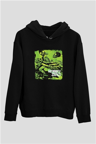 Authority Zero Baskılı Unisex Siyah Hoodie