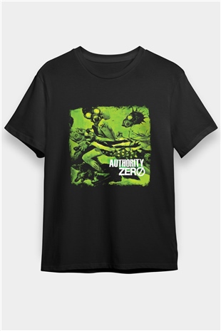 Authority Zero Baskılı Unisex Siyah Tişört