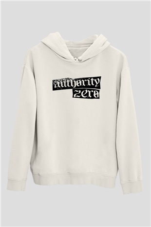 Authority Zero Beyaz Unisex Kapüşonlu Sweatshirt