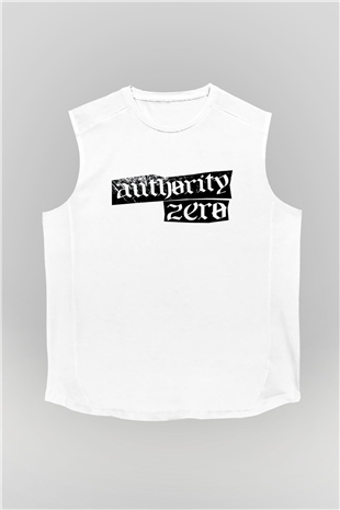 Authority Zero Beyaz Unisex Kolsuz Tişört