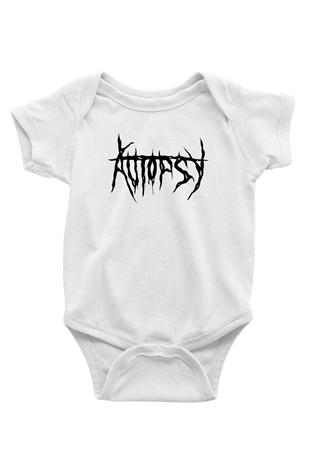 Autopsy Baskılı Beyaz Unisex Bebek Body - Zıbın