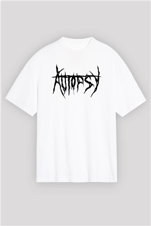 Autopsy Beyaz Unisex Oversize Tişört T-Shirt