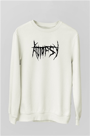 Autopsy Beyaz Unisex Sweatshirt