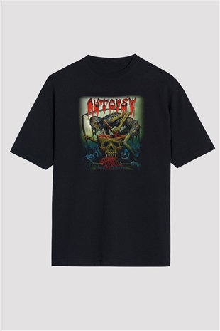 Autopsy Siyah Unisex Oversize Tişört T-Shirt