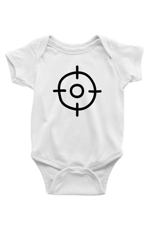 Avcı Baskılı Beyaz Unisex Bebek Body - Zıbın