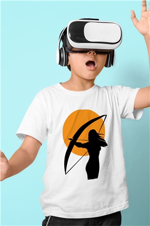 Avcı Beyaz Unisex Çocuk Tişört