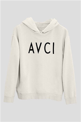 Avcı Beyaz Unisex Hoodie