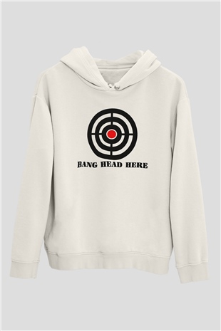 Avcı Beyaz Unisex Kapüşonlu Sweatshirt