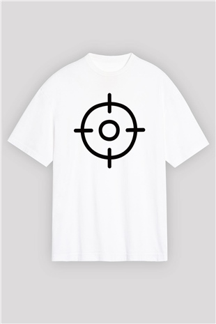 Avcı Beyaz Unisex Oversize Tişört T-Shirt