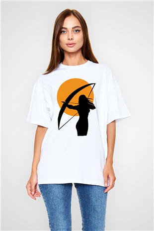 Avcı Beyaz Oversize Tişört Oversize T-shirt - TişörtFabrikası