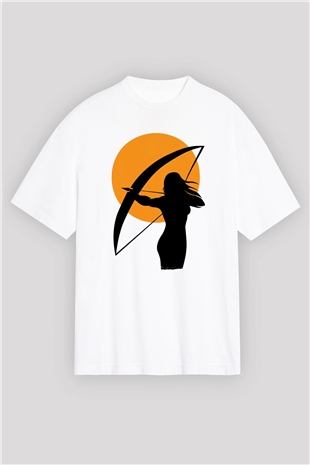 Avcı Beyaz Oversize Tişört Oversize T-shirt - TişörtFabrikası