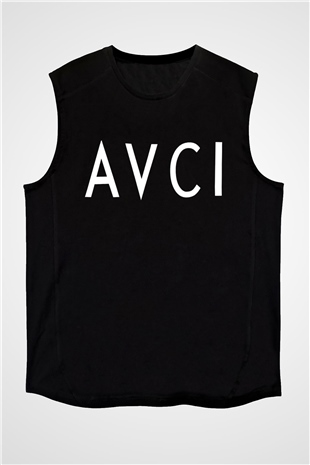 Avcı Siyah Unisex Kolsuz Tişört