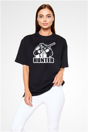 Avcı Siyah Oversize Tişört Oversize T-shirt - TişörtFabrikası