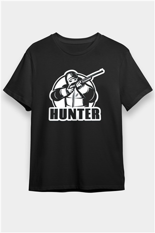 Avcı Siyah Unisex Tişört T-Shirt - TişörtFabrikası